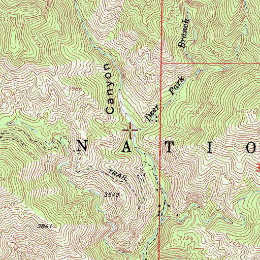 Topographic Map of Deer Park Branch, CA
