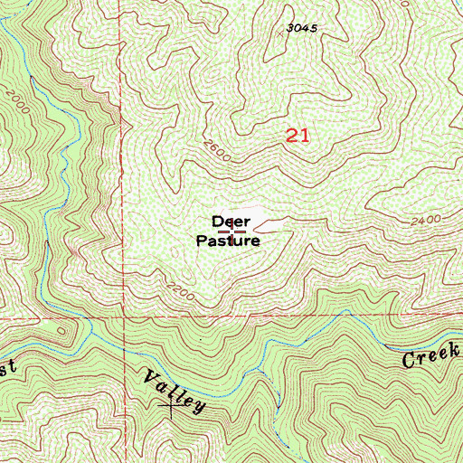 Topographic Map of Deer Pasture, CA