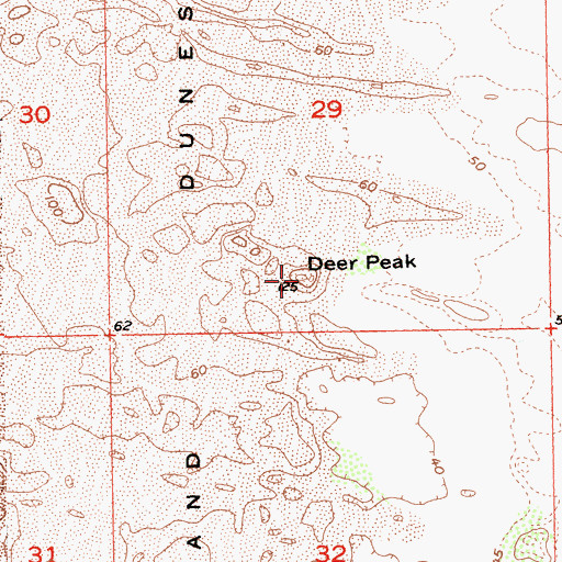 Topographic Map of Deer Peak, CA