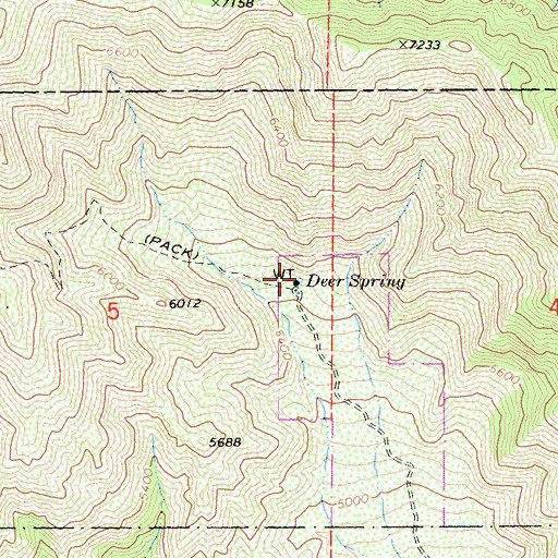 Topographic Map of Deer Spring, CA