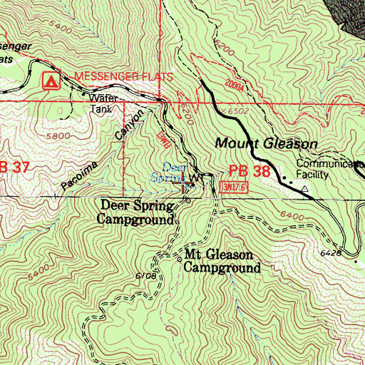 Topographic Map of Deer Spring, CA