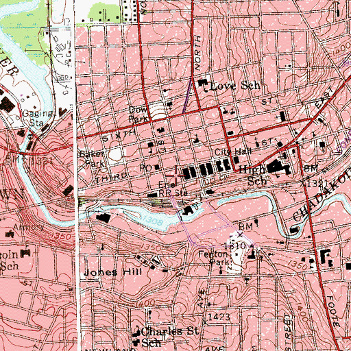 Topographic Map of Wellman Building, NY