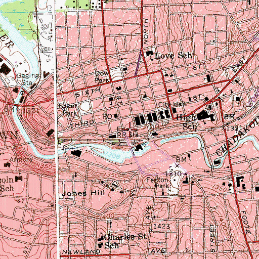 Topographic Map of Phillips Building, NY