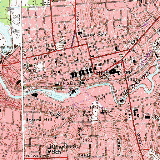Topographic Map of Fenton Building, NY