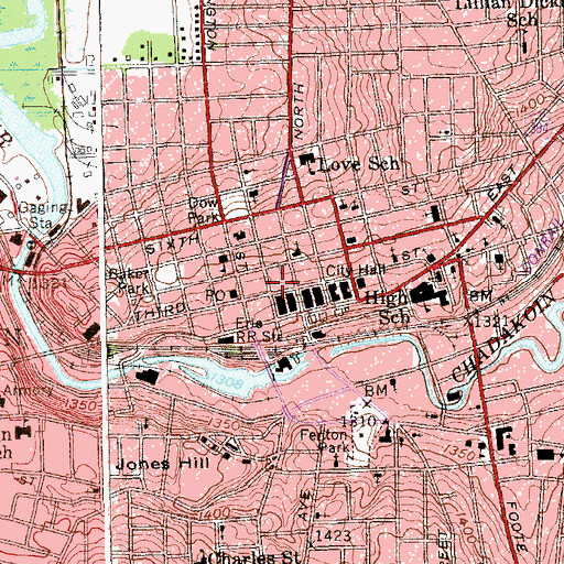 Topographic Map of Winter Garden Theatre (historical), NY