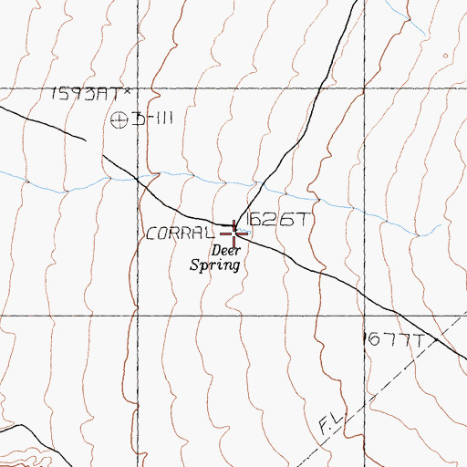 Topographic Map of Deer Spring, CA