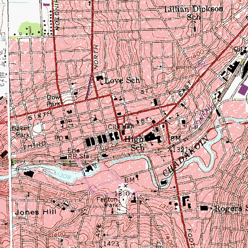 Topographic Map of First Church of Christ Scientist, NY