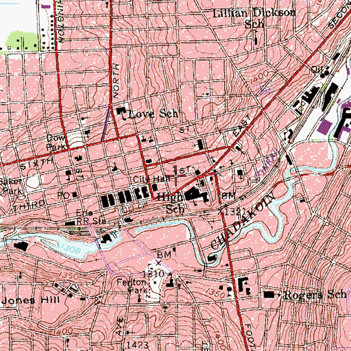 Topographic Map of First Congregational Church, NY