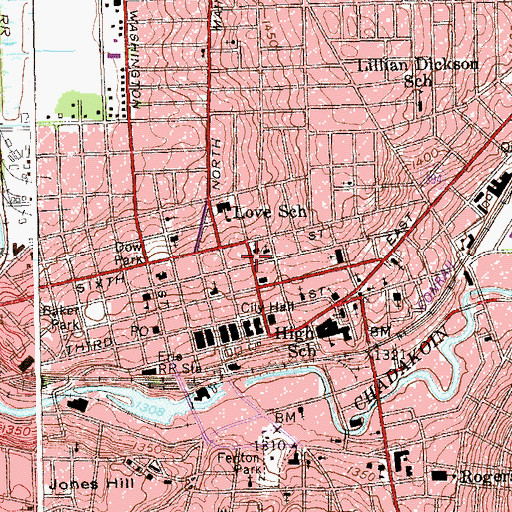 Topographic Map of First Covenant Church, NY