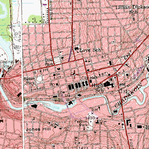 Topographic Map of Saint Lukes Episcopal Church, NY