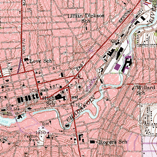 Topographic Map of Immanuel Lutheran Church, NY