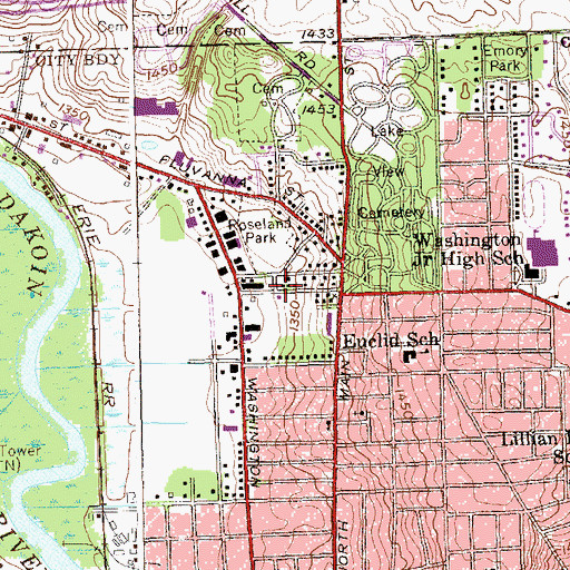 Topographic Map of Emanuel Baptist Church, NY
