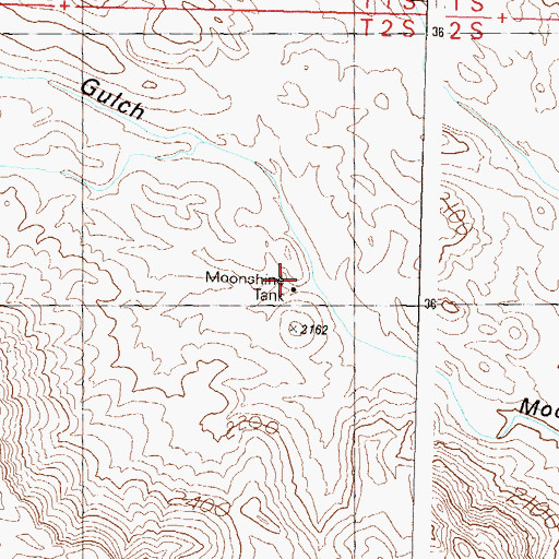 Topographic Map of Moonshine Tank, AZ