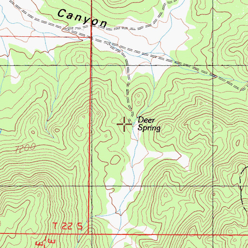 Topographic Map of Deer Spring, CA
