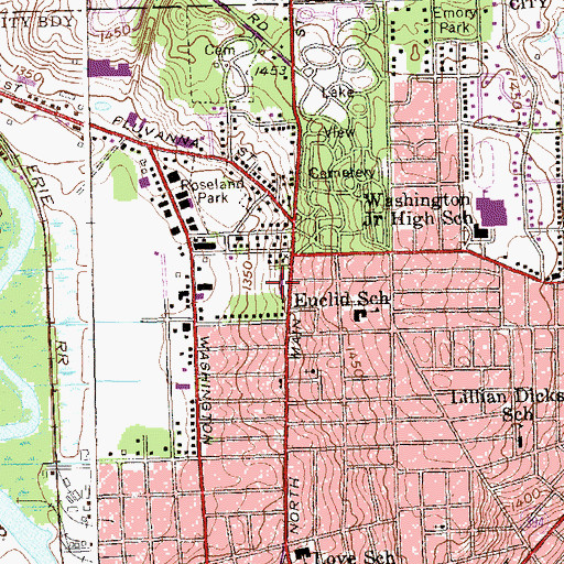 Topographic Map of Holy Family Catholic School, NY