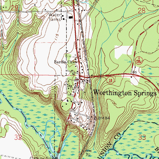 Topographic Map of First United Methodist Church, FL