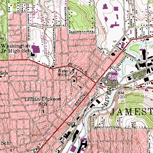 Topographic Map of Saint Johns Roman Catholic Church, NY