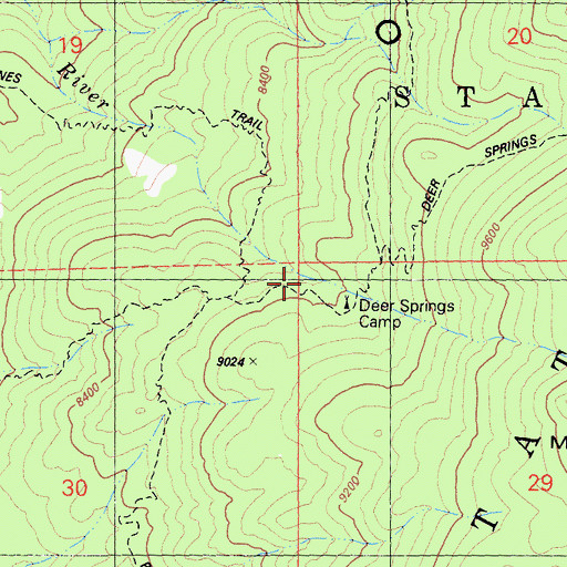 Topographic Map of Deer Springs, CA