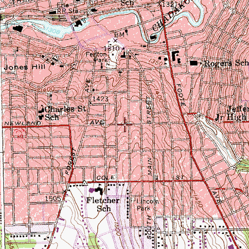 Topographic Map of Branch School (historical), NY