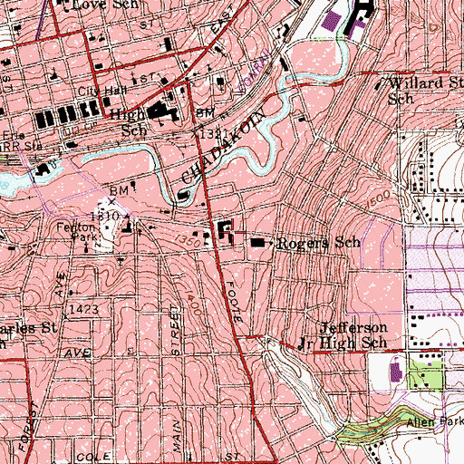 Topographic Map of Woman's Christian Association Hospital, NY