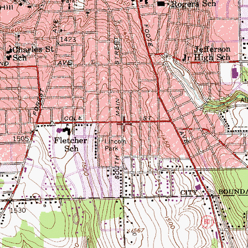 Topographic Map of Kidder Memorial United Methodist Church, NY