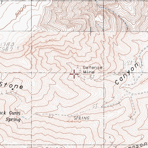 Topographic Map of Defense Mine, CA