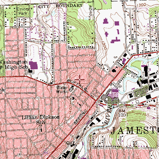 Topographic Map of Carlyle C Ring Elementary School, NY