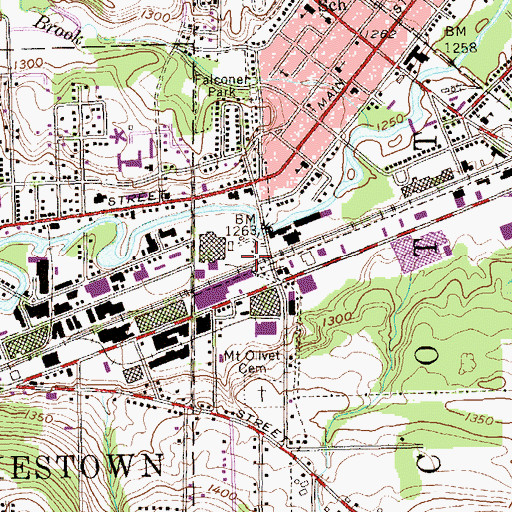 Topographic Map of Niagara Mohawk Power Corporation Falconer Sub-Station, NY