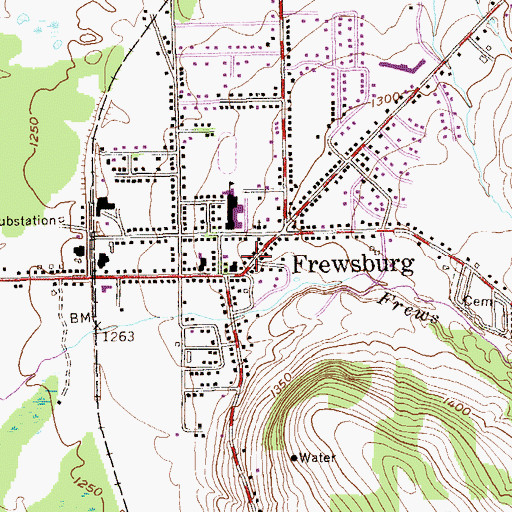 Topographic Map of First Baptist Church, NY