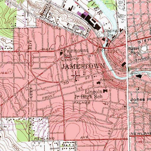 Topographic Map of Westminster Presbyterian Church, NY