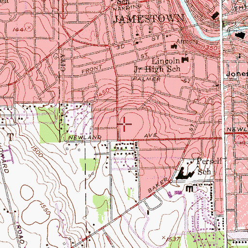 Topographic Map of Hillcrest Baptist Church, NY