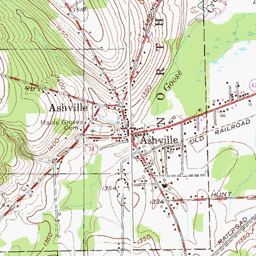 Topographic Map of Ashville Methodist Church, NY