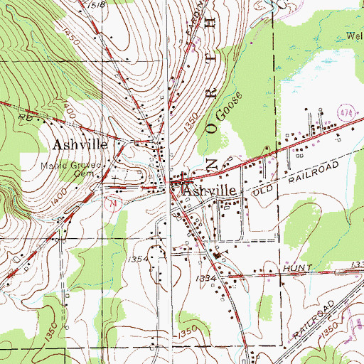 Topographic Map of Ashville Fire Department, NY