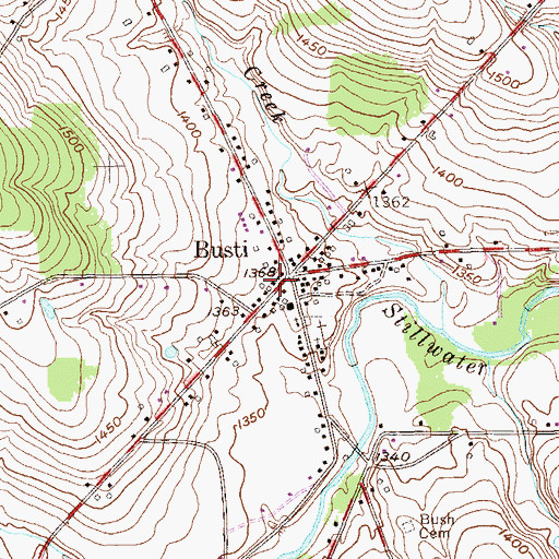 Topographic Map of Hazeltine Public Library, NY