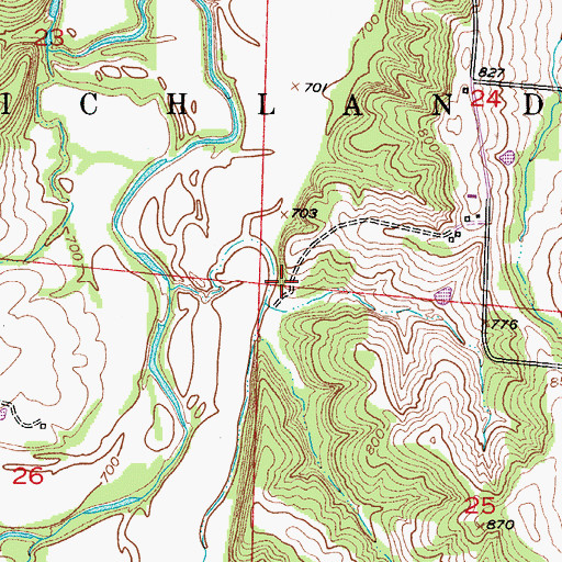 Topographic Map of Finley - Dinwiddie Family Cemetery, MO