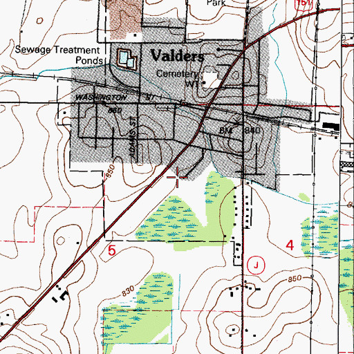 Topographic Map of Faith Lutheran Church, WI
