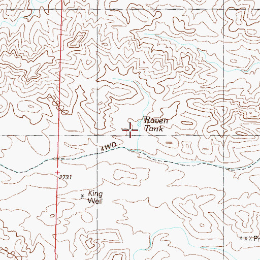 Topographic Map of Raven Tank, AZ