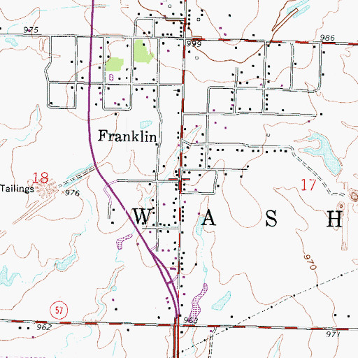 Topographic Map of Franklin Community Park, KS