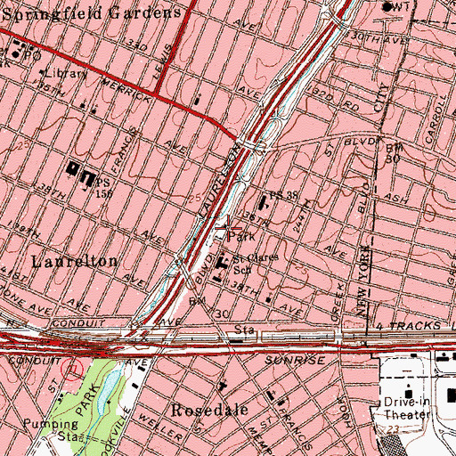 Topographic Map of Laurelton Playground, NY