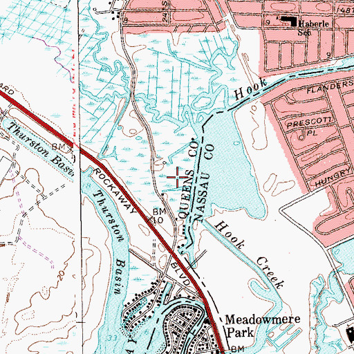 Topographic Map of Hook Creek Wildlife Sanctuary, NY