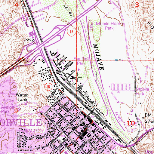 Topographic Map of Dell School, CA