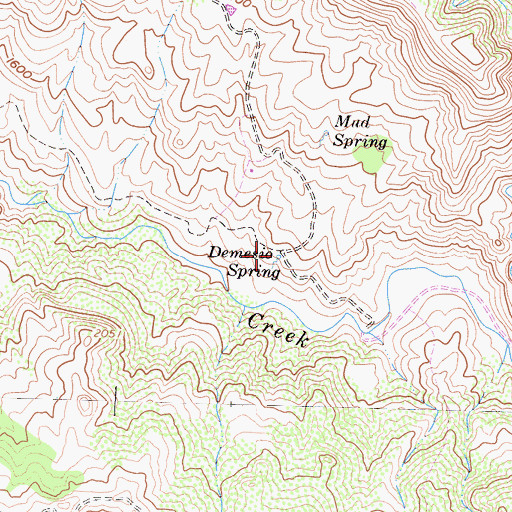 Topographic Map of Demesio Spring, CA