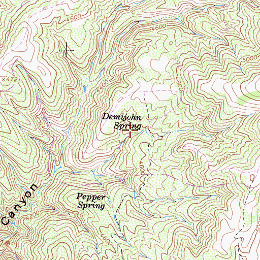 Topographic Map of Demijohn Spring, CA