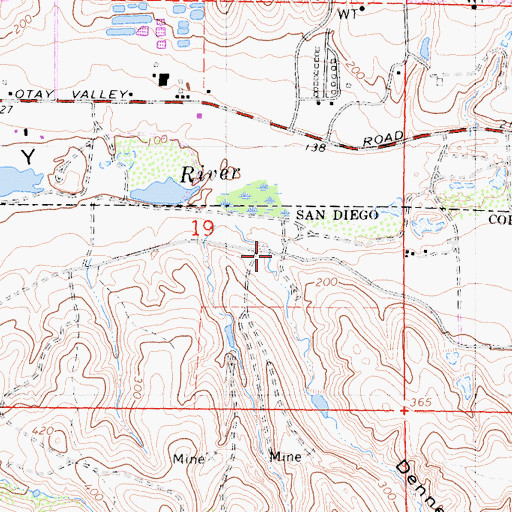 Topographic Map of Dennery Canyon, CA
