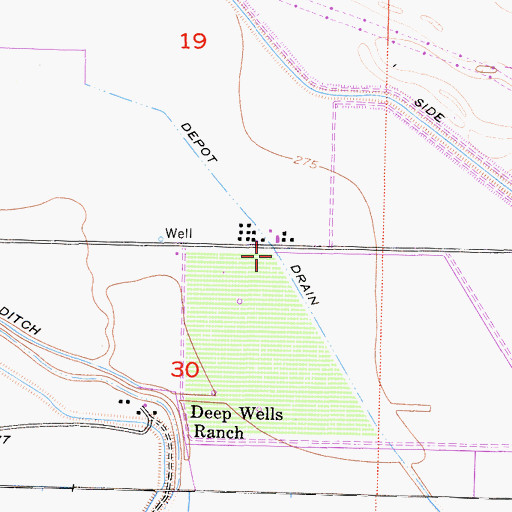 Topographic Map of Depot Drain, CA