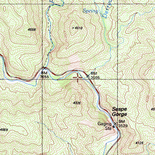 Topographic Map of Derrydale Creek, CA