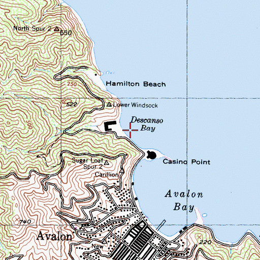 Topographic Map of Descanso Bay, CA