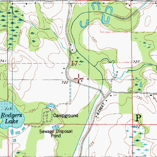 Topographic Map of Pokagon Band of Potawatomi Indian Tribal Office, MI