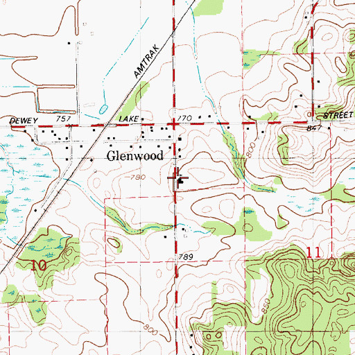Topographic Map of Glenwood Union Seventh Day Adventist School, MI
