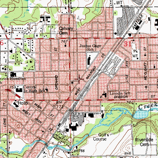 Topographic Map of First Christian Church, MI